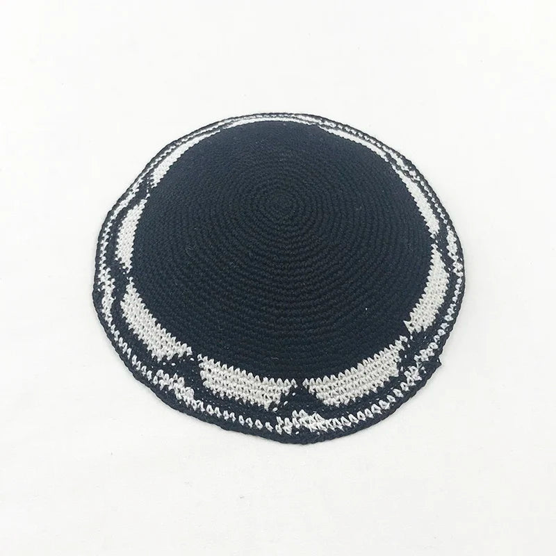 Jewish Kippah Black Hand Made Yarmulke Judaica Yamaka Kippa Yamakah Yarmulka Hat Men (15CM 5.9INCH)