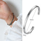 Vnox Oxidized Antique Stainless Steel Bangle for Women Men,Vintage Simple Basic Unisex Cuff Bracelet,Solid Metal Viking Jewelry