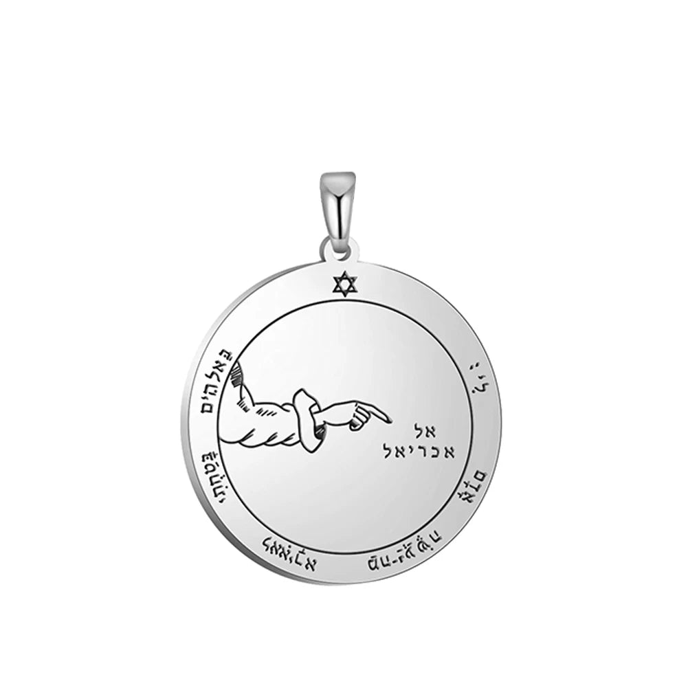 Key of Solomon Pendant for Necklace Stainless Steel Jewelry Amulet Mystical Moon Saturn Jupiter Sun Venus Mars Mercury Charms