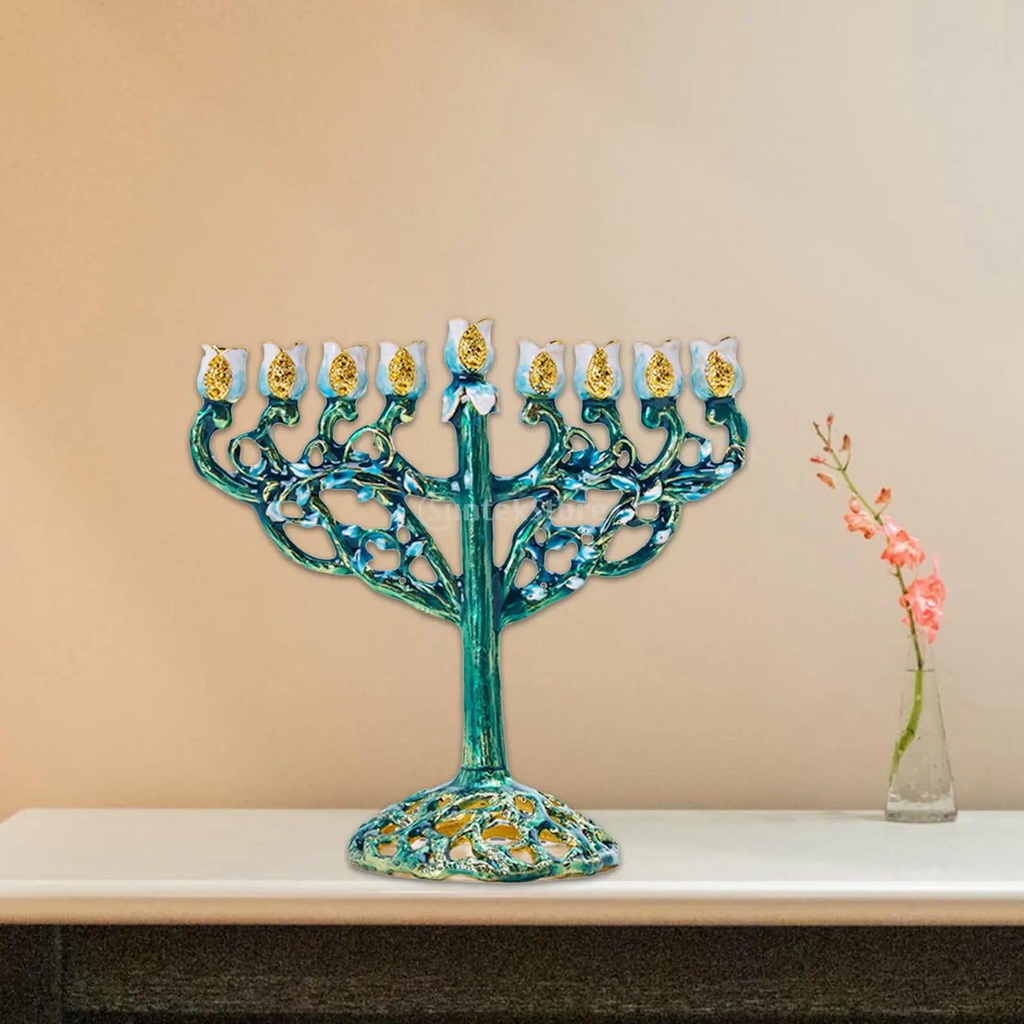 Hanukkah Star Menorah David Candelabra Candle Candlestick Holder Hand Paited Home Decoration Party Festival Candleholder Gifts