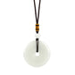 Reiki Healing Crystal Circle Donut Necklace Natural Amethyst Stone Amulet Lucky Coin Pendent Necklace Jewellry Gift Dropshipping