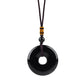 Reiki Healing Crystal Circle Donut Necklace Natural Amethyst Stone Amulet Lucky Coin Pendent Necklace Jewellry Gift Dropshipping