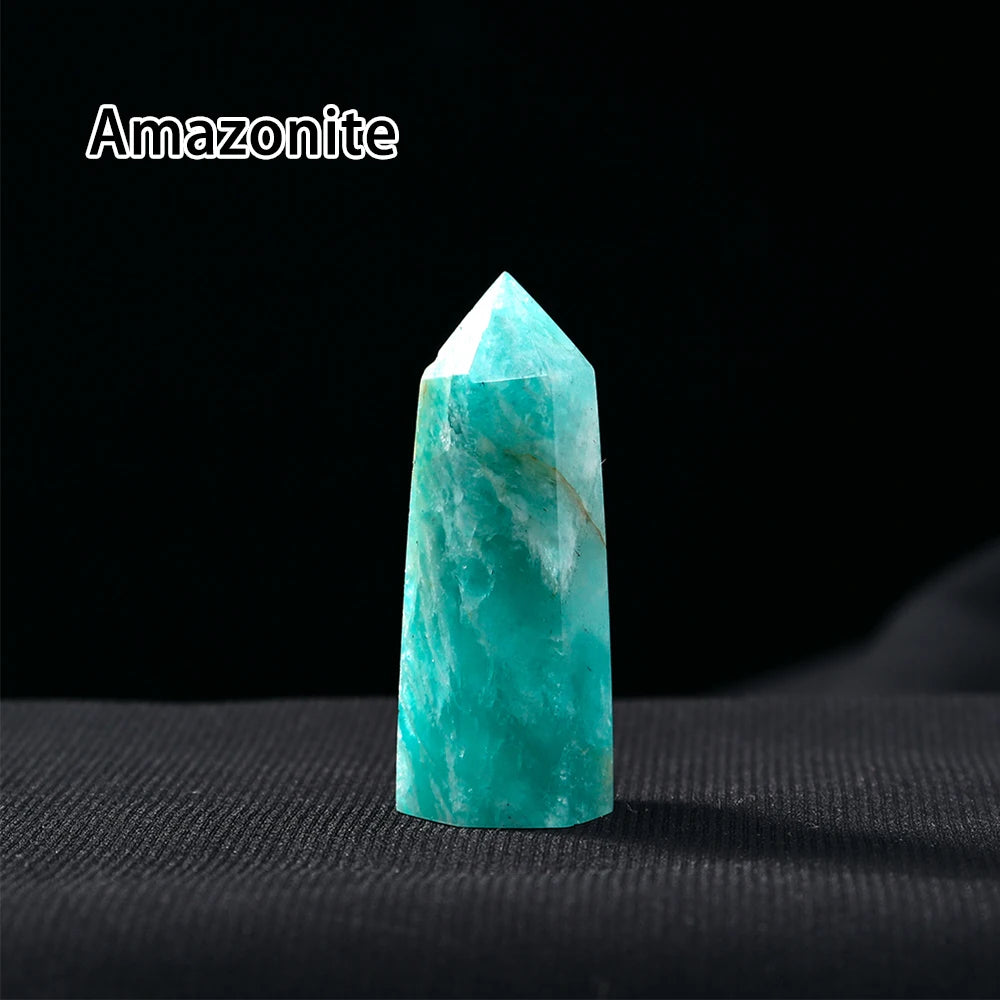 Runyangshi Crystal Point Prism Crafts Natural Stone Quartz Tower 36 Colors Energy Mineral Wand Home Decoration