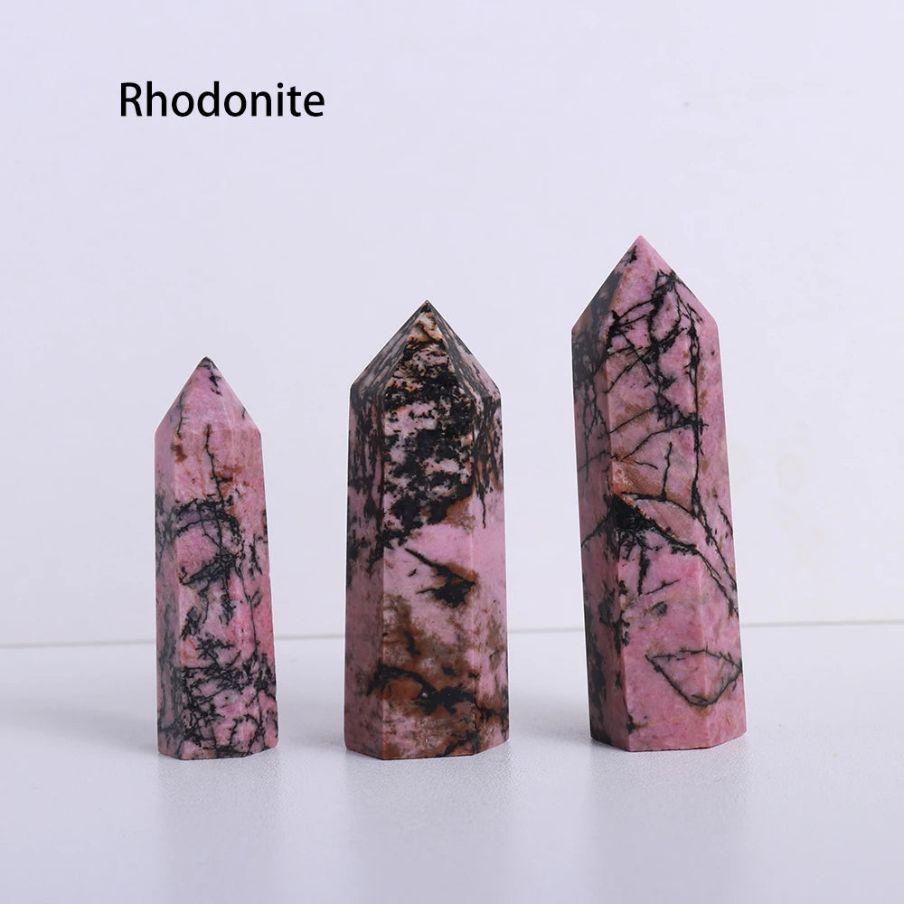 Runyangshi Crystal Point Prism Crafts Natural Stone Quartz Tower 36 Colors Energy Mineral Wand Home Decoration