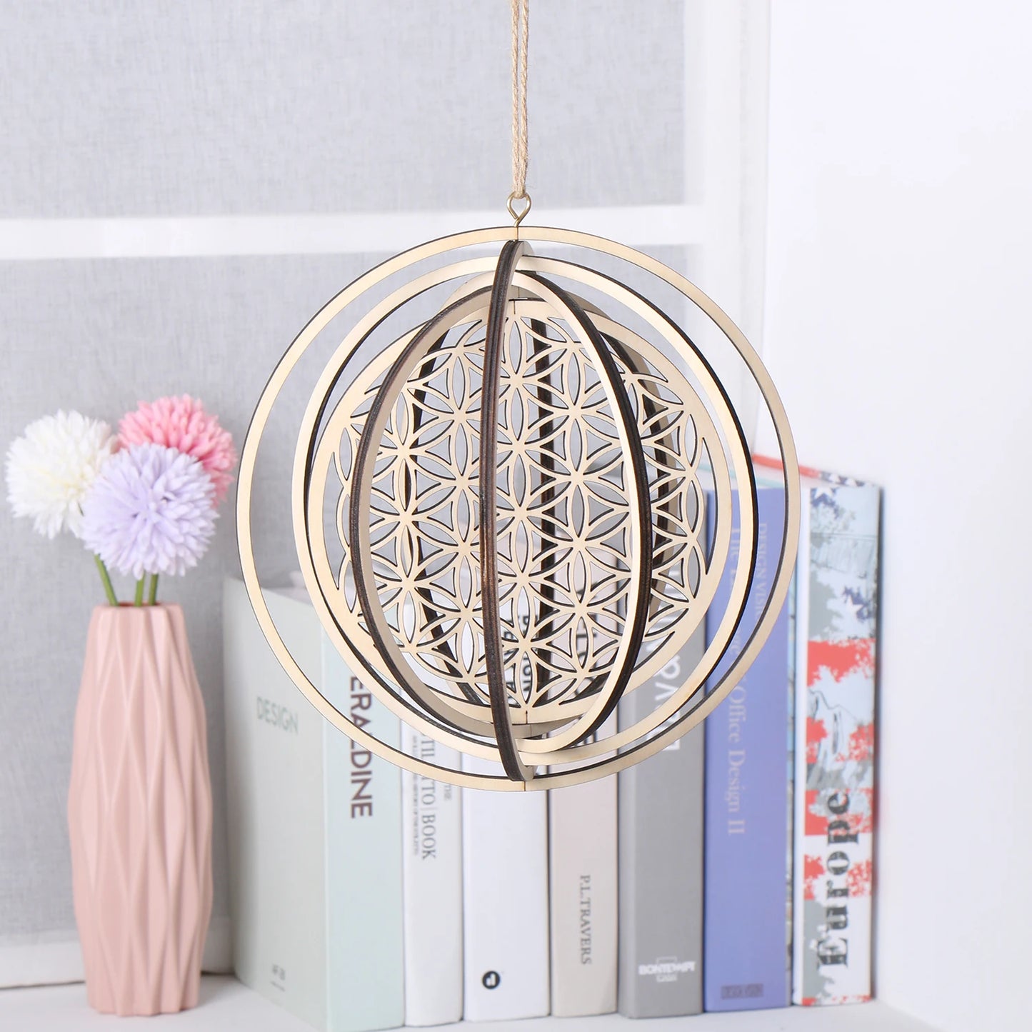 3D Wall Sign Wall Art Flower of Life Wooden Laser Cut Handmade Crafts Sacred Meditation Energy Geometry Ornament Hanging Decor