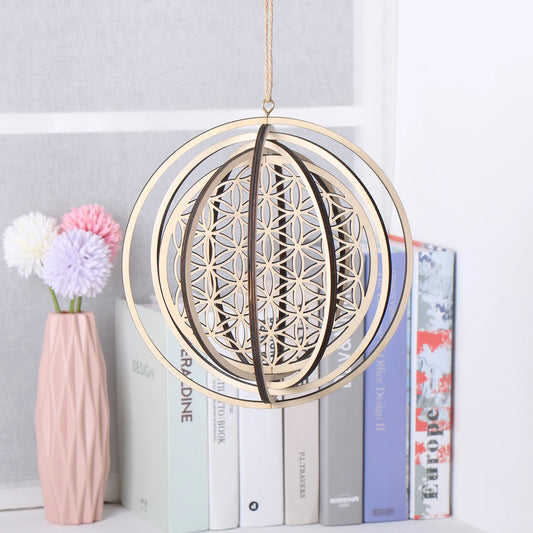 3D Wall Sign Wall Art Flower of Life Wooden Laser Cut Handmade Crafts Sacred Meditation Energy Geometry Ornament Hanging Decor