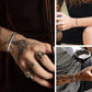 Vnox Retro Nordic Viking Cuff Bangle Bracelets for Men, Stainless Steel Mobius Norse Mythology Runes Amulet Jewelry Dad Gfit
