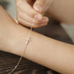 Timeless Classic Inlaid Zircon Cross 925 Sterling Silver 14K Gold Plated Thin Bracelet for Women Party Jewelry Gifts