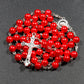 Religion Christian Faux pearl Rosary necklace For Women Virgin Mary Jesus Cross pendant Long beads chains Fashion Jewelry
