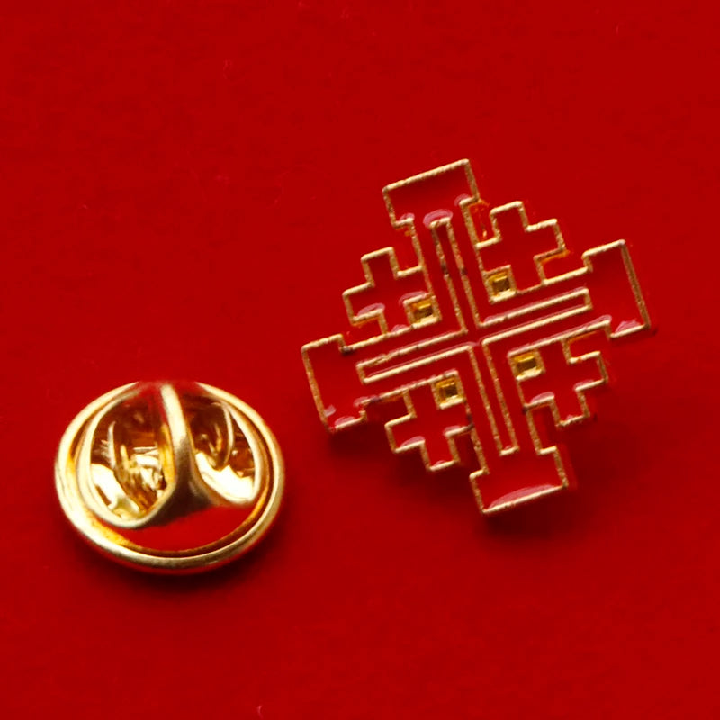 Catholic Christian Jerusalem Cross Brooch Badge religious jewelry articulos religiosos catolico church halo gifts