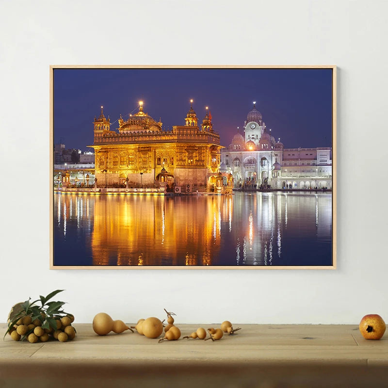 Sikhism Canvas Painting Golden Temple Amritsar Posters Wall Art Hindu Religion Holy Land Pictures for Living Room Decor Unframed