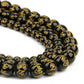 8/10mm Six Word Mantra Prayer Feng Shui Beads Black Obsidian Agate Round Buddha Beads for DIY Bracelets Jewelry Making Accsories