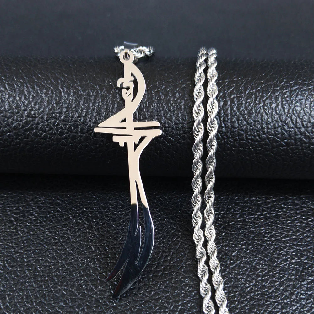 Arabic Sword Saudi Stainless Steel Islamic Muslim Zulfiqar Imam Ali Swords Necklaces for Men Islam Accessories Gift  Jewelry 656