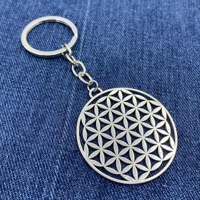 New Flower of Life Buddhist DIY Keychain Pendant Jewelry Seed of Life Sacred Geometry Jewelry Gift Ornament