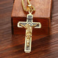 Vintage Jesus Cross Pendant Men and Women Amulet Necklace Catholic Christian Religious Prayer Jewelry Gift