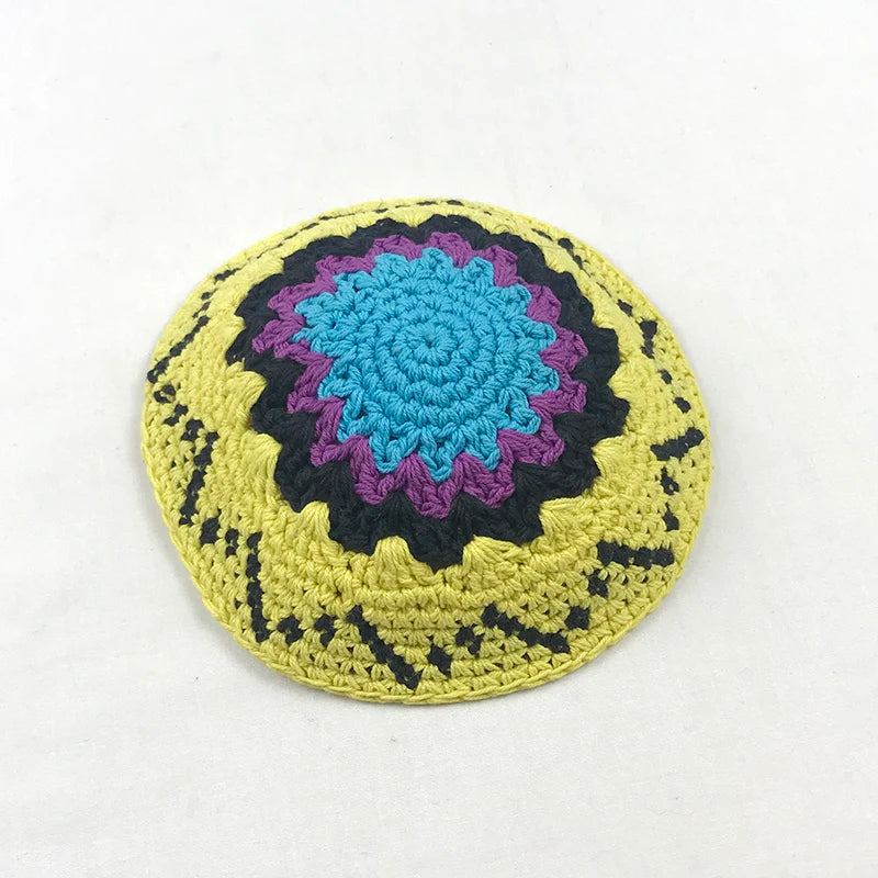 Jewish Kippah Black Hand Made Yarmulke Judaica Yamaka Kippa Yamakah Yarmulka Hat Men (15CM 5.9INCH)