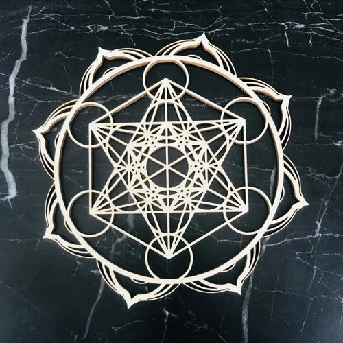 Wooden Flower Of Life Christmas Ornaments, Sacred Geometry Ornaments Home Decoration, Wood Sign Wall Art Seed of Life  Coaster