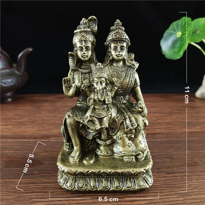 Bronze Color Shiva Statue Hindu Ganesha Vishnu Buddha Statue Figurine Home Office Decoration India Religion Feng Shui Crafts