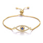 Juya Handmade Copper Adjustable Chains Micro Pave Zircon Enamel Greek Evil Eye Of Fatima Hamsa Hand Bracelets For Women Men
