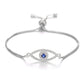 Juya Handmade Copper Adjustable Chains Micro Pave Zircon Enamel Greek Evil Eye Of Fatima Hamsa Hand Bracelets For Women Men