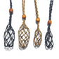 Necklace Cord Empty Stone Holder Natural Quartz Crystal Raw Stone Chakra Point Healing Fish Netted Indians Amulets Pendant 1pc