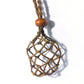 Necklace Cord Empty Stone Holder Natural Quartz Crystal Raw Stone Chakra Point Healing Fish Netted Indians Amulets Pendant 1pc