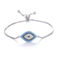 Juya Handmade Copper Adjustable Chains Micro Pave Zircon Enamel Greek Evil Eye Of Fatima Hamsa Hand Bracelets For Women Men