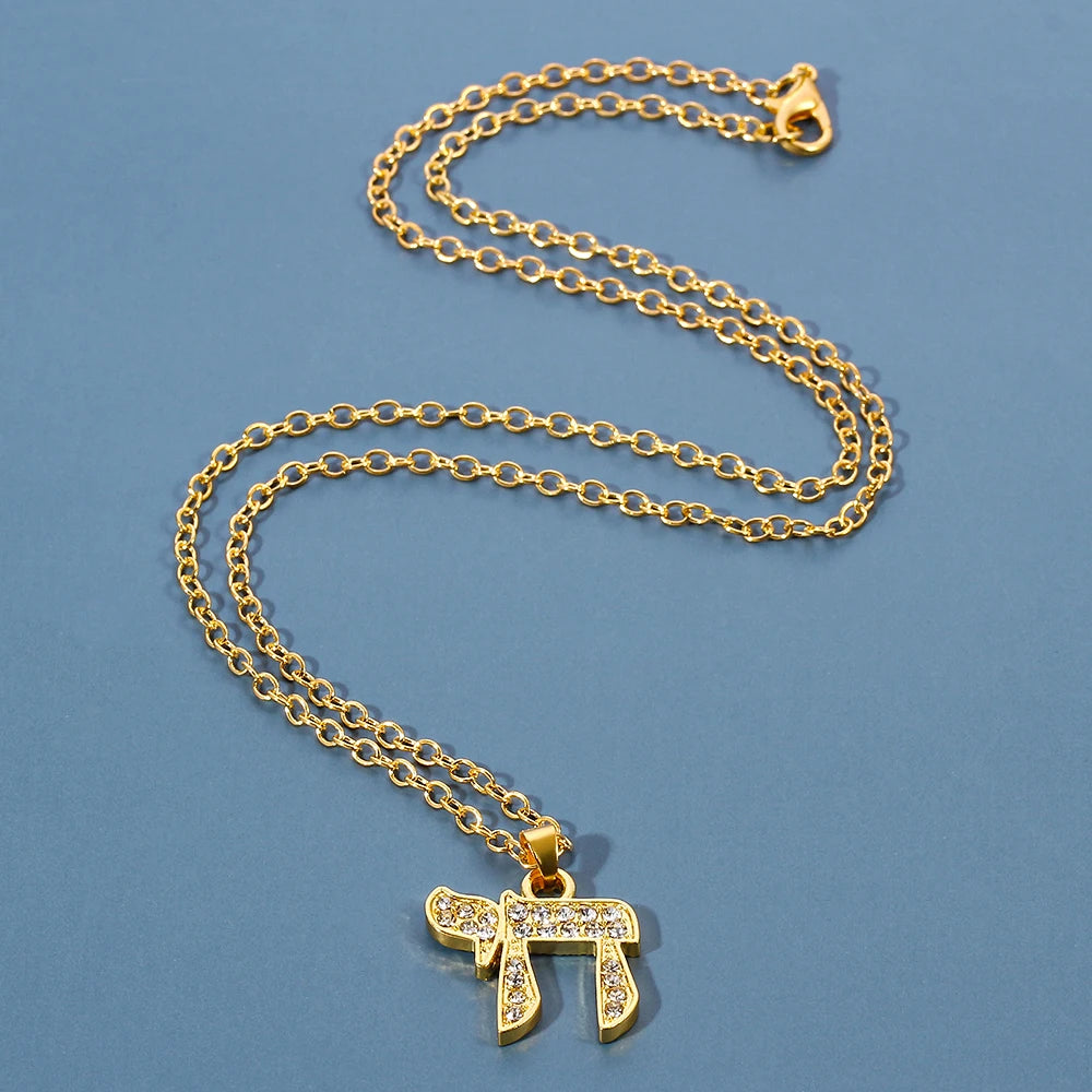 Men Women Necklace Egyptian Chai Symbol Chain Pendant High Quality Fashion Judaica Jewish Religious Jewelry Necklace