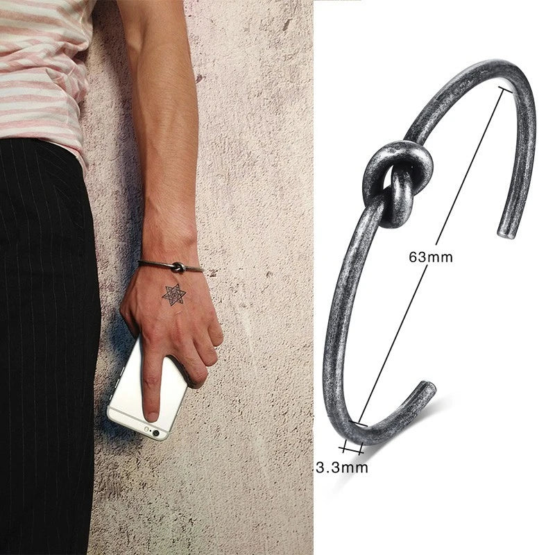 Vnox Oxidized Antique Stainless Steel Bangle for Women Men,Vintage Simple Basic Unisex Cuff Bracelet,Solid Metal Viking Jewelry