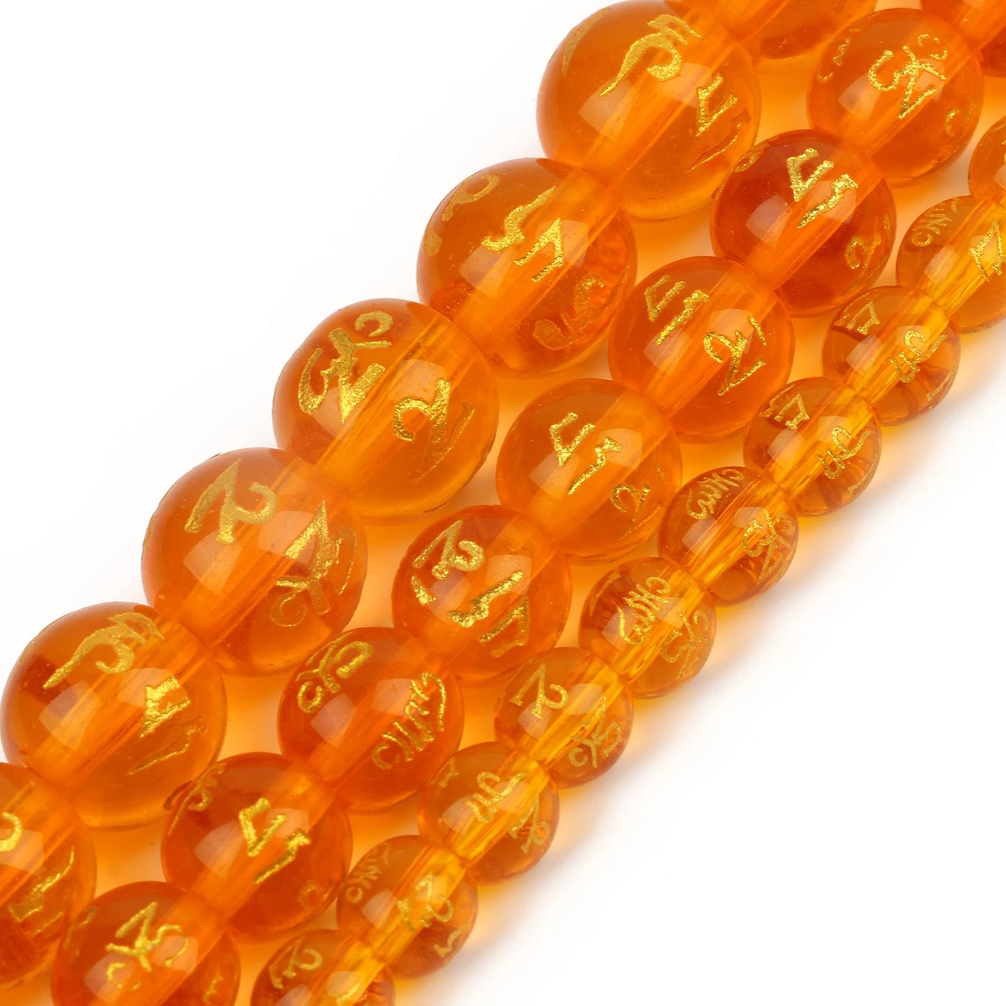 6/8/10mm Six Word Mantra Prayer Feng Shui Beads Round Shape Buddha Beads for DIY Bracelet Jewelry Making Accessories 15inches