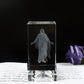 Church Souvenirs Crystal Cube Jesus 3D Quartz Crystals Laser Engraved Jesus Holy Statues Christian Decoration