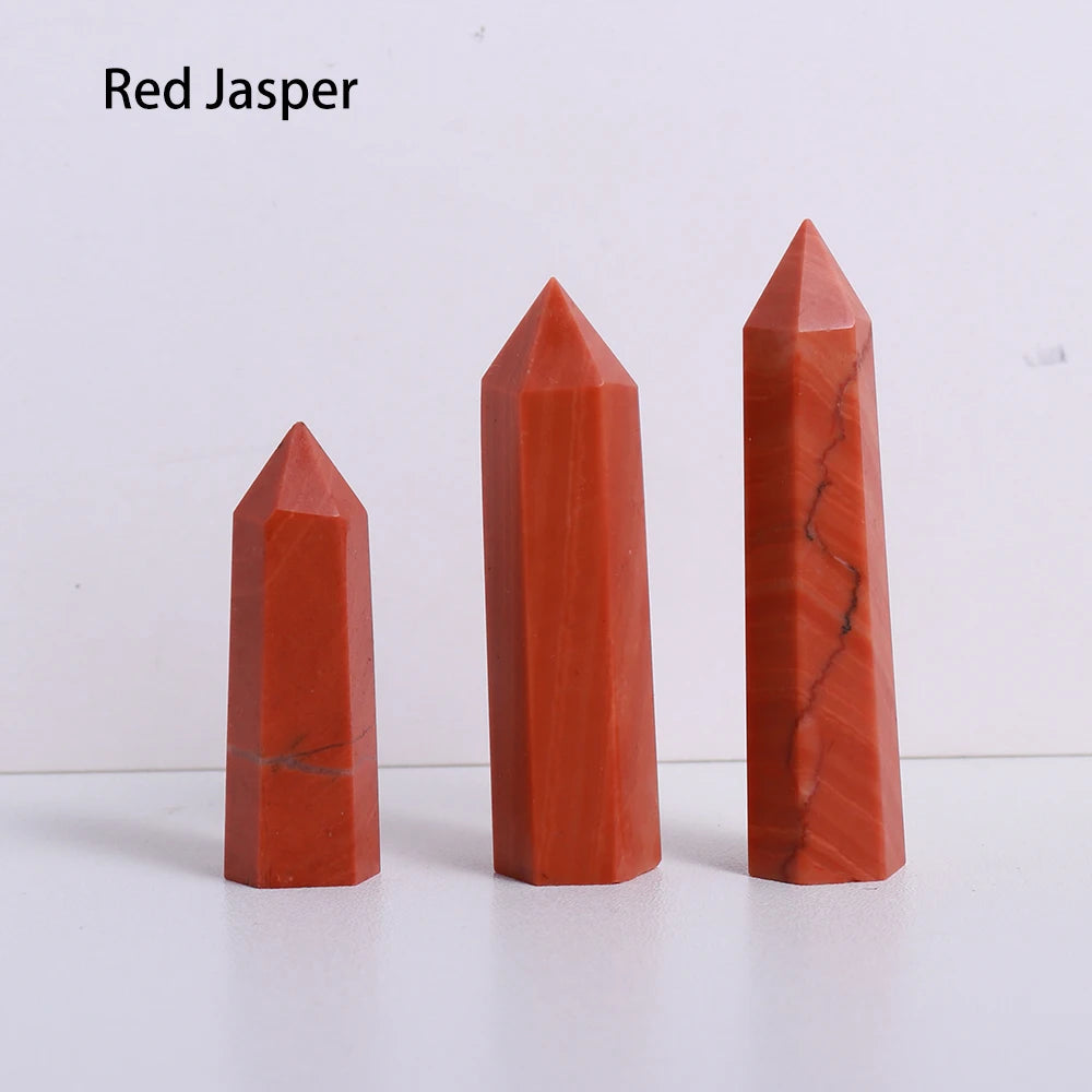 Runyangshi Crystal Point Prism Crafts Natural Stone Quartz Tower 36 Colors Energy Mineral Wand Home Decoration