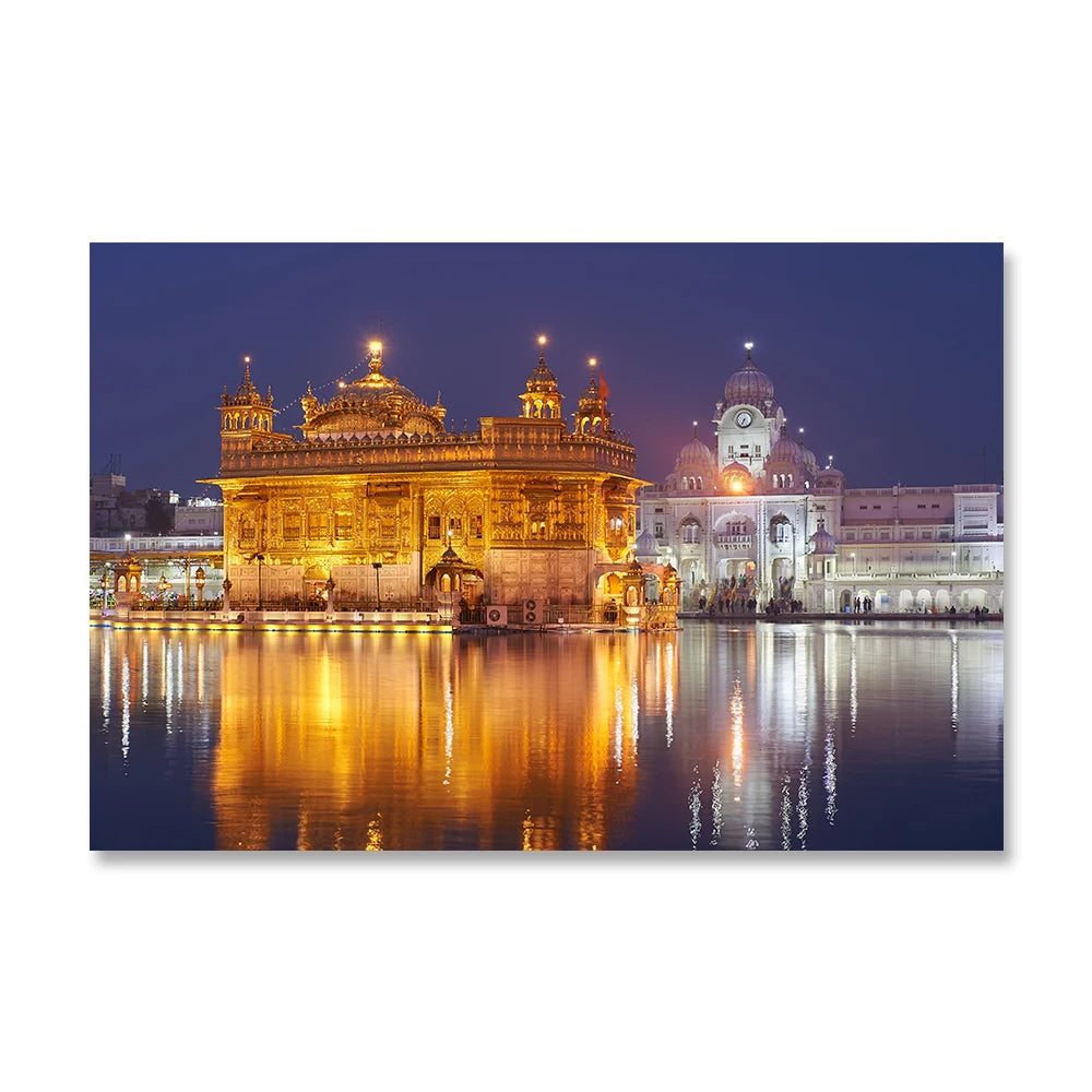 Sikhism Canvas Painting Golden Temple Amritsar Posters Wall Art Hindu Religion Holy Land Pictures for Living Room Decor Unframed