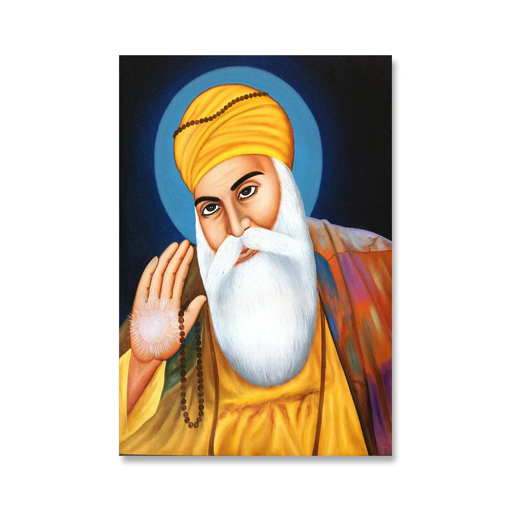 India Art The Ten Sikh Gurus Canvas Painting Wall Art Guru Nanak Posters Prints Sikhism Wall Pictures for Living Room Decoration