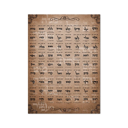 72 Names of God Shemhamphorash Sacred Art Canvas Painting Kaballah Poster Occult Magick Alchemy Wall Art Prints Home Room Decor