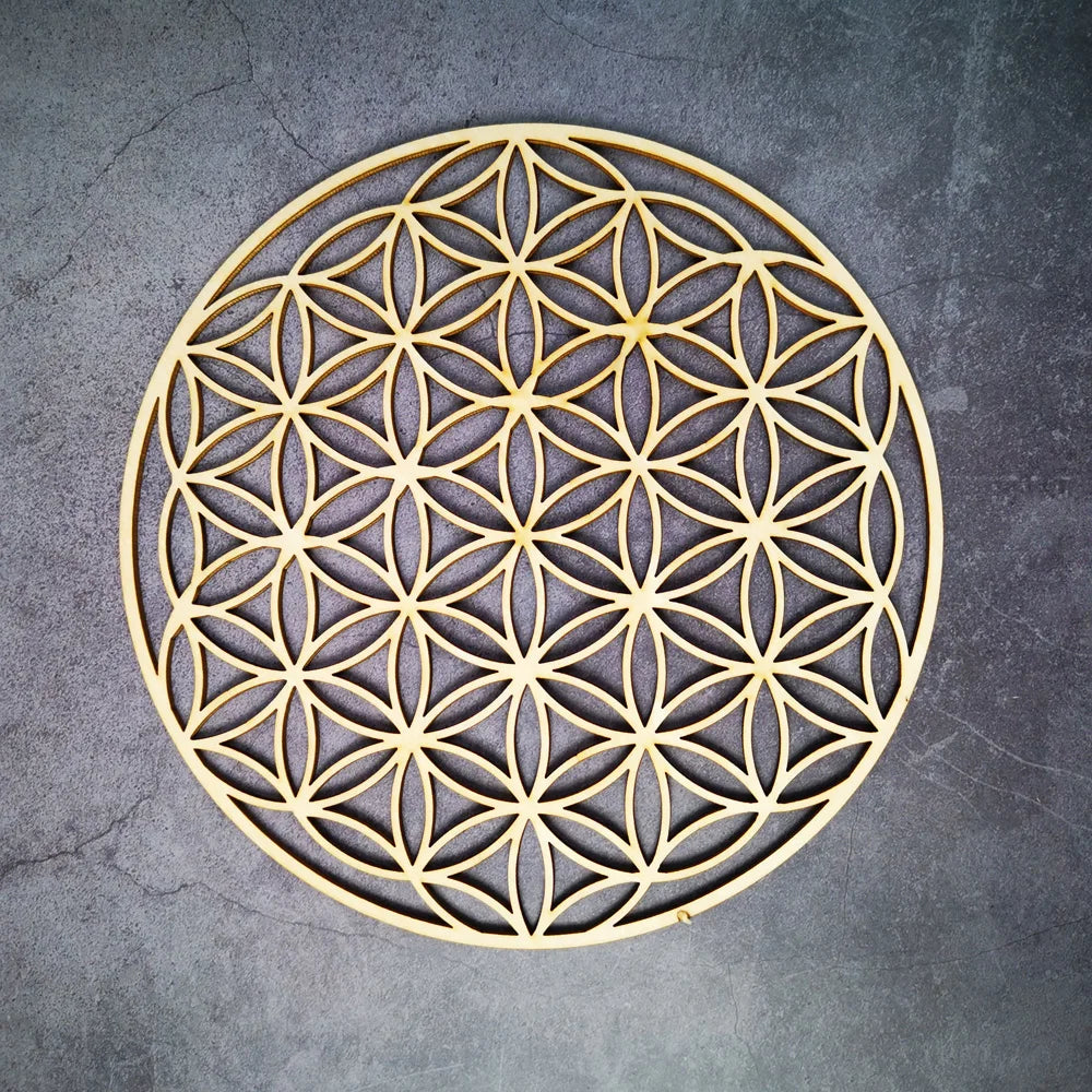 Wooden Flower Of Life Christmas Ornaments, Sacred Geometry Ornaments Home Decoration, Wood Sign Wall Art Seed of Life  Coaster