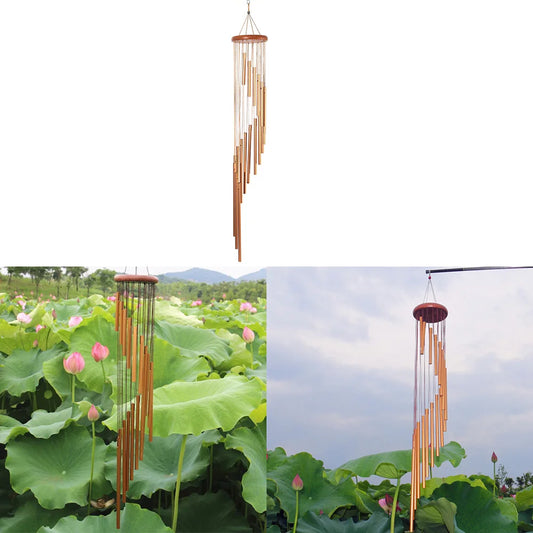 18 Tubes Wind Chimes Nordic Classic Handmade Ornament Wall Hanging Metal Wind Bells Garden Patio Outdoor Home Decoration