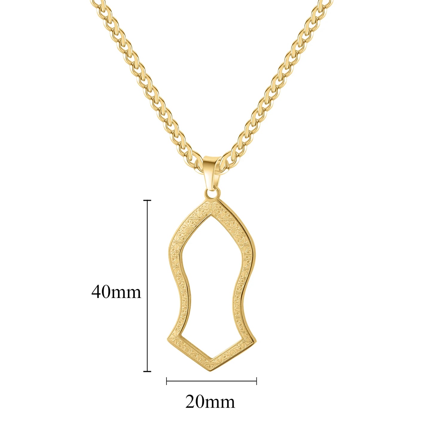 NALAIN NECKLACE Pendant Stainless Steel Jewelry Arabic God Messager Gift For men AYATUL KURS Muslim Allah's Slipper Pendant
