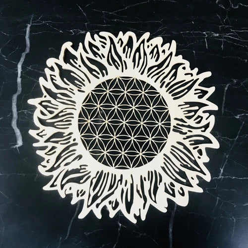 Wooden Flower Of Life Christmas Ornaments, Sacred Geometry Ornaments Home Decoration, Wood Sign Wall Art Seed of Life  Coaster
