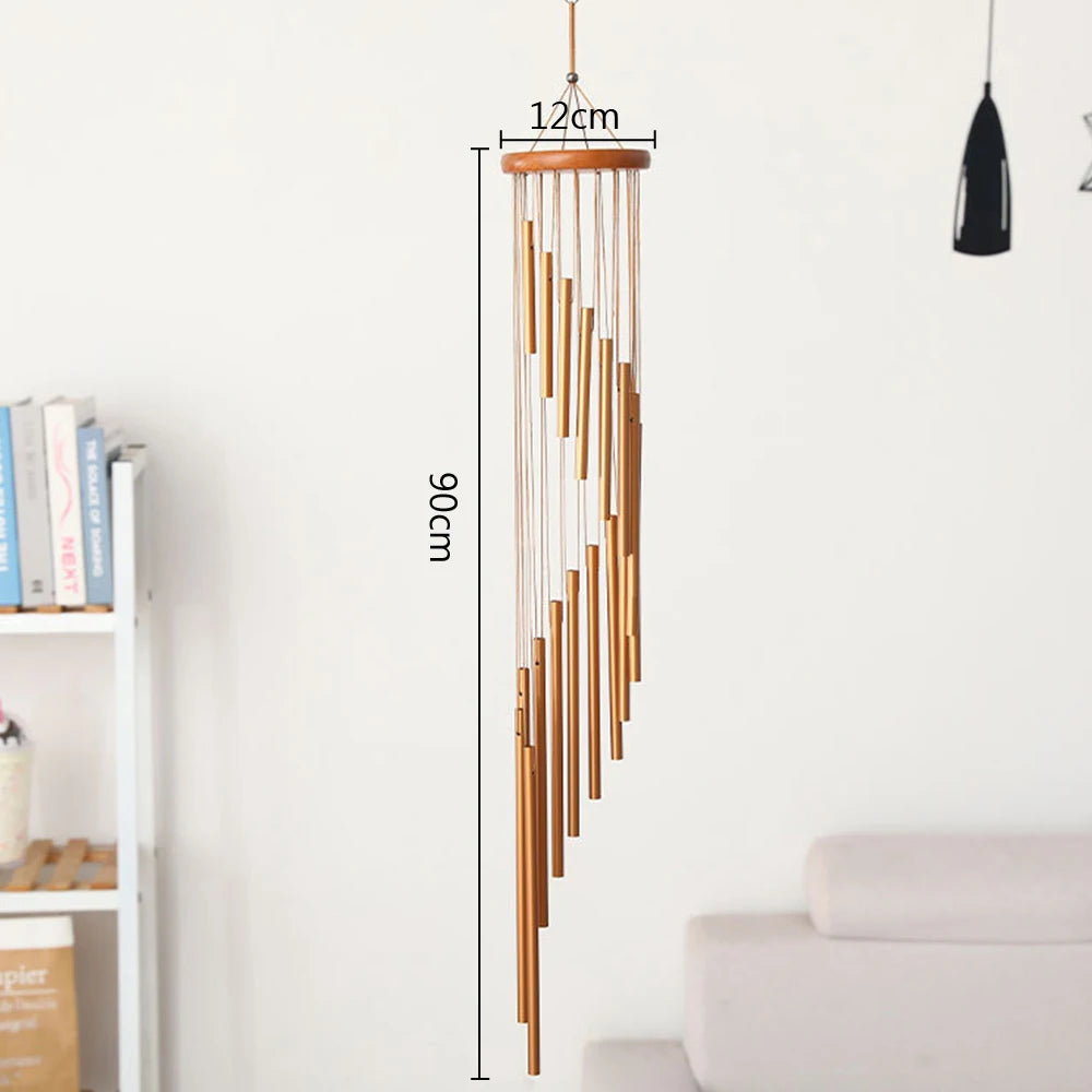 18 Tubes Wind Chimes Nordic Classic Handmade Ornament Wall Hanging Metal Wind Bells Garden Patio Outdoor Home Decoration