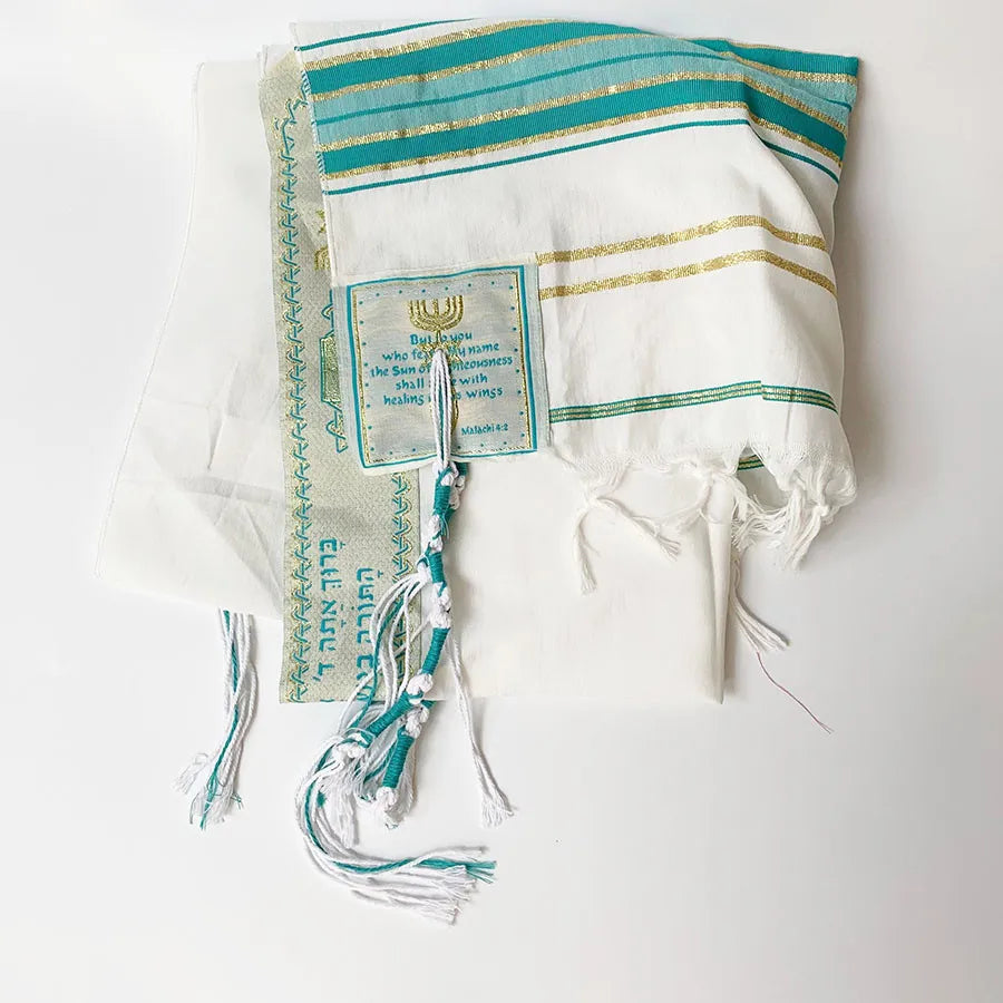 Jedaica Tallit Shawl Israel Talit scarf with Talis Bag Polyester Wraps Prayer 50x180cm