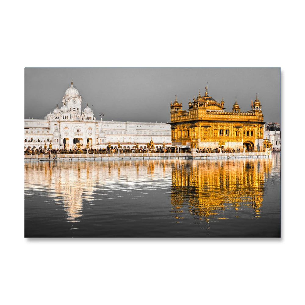 Sikhism Canvas Painting Golden Temple Amritsar Posters Wall Art Hindu Religion Holy Land Pictures for Living Room Decor Unframed