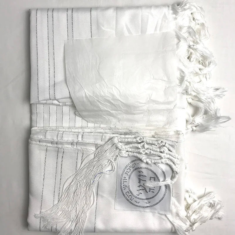 Tallit Israel Jewish Talit New Design White Color Polyester Large Size Prayer Shawl Tallit With Bag 140x190cm