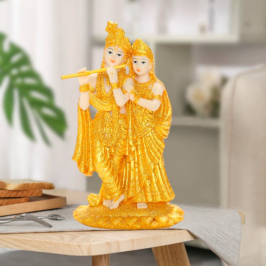Radha and Krishna Buddha Statue Resin Figurine Hindu God Goddess Decor Gifts Meditation Statues Figurines Sculpture Ornaments