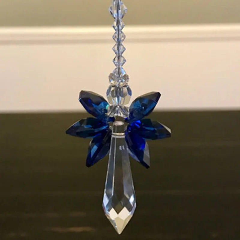 1PCS Rainbow Guardian Angel Crystal Suncatcher Hangings Crystal Glass Ornament Home Garden Decoration Porch Decor