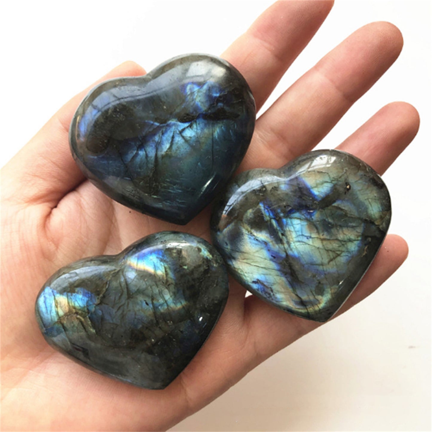 Natural Moonstone Crystal Labradorite Palm Stones Healing Quartz Gemstone Worry Stone Heart Shape For Jewllery Making Камни#10