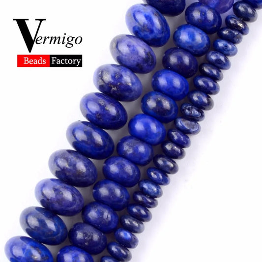 Wholesale Natural Stone Lapis Lazuli Rondelle Beads For Needlework Jewelry Making 2x4x6x8mm Abacus Beads Diy Bracelet 15"