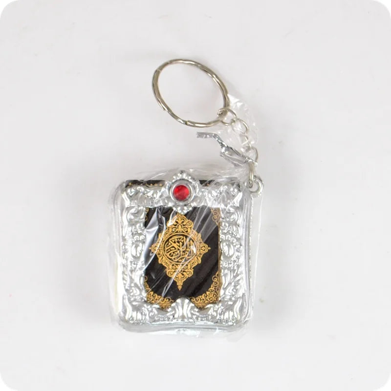 Mini Box Arabic language Koran Quran Islam Muslim ALLAH real paper can read Pendant Key Chains Fashion Religious jewelry