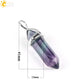 CSJA Fluorite Crystals Necklaces Pendants Suspension Quartz Natural Gem Stone Necklace for Women Hexagonal Reiki Healing G954