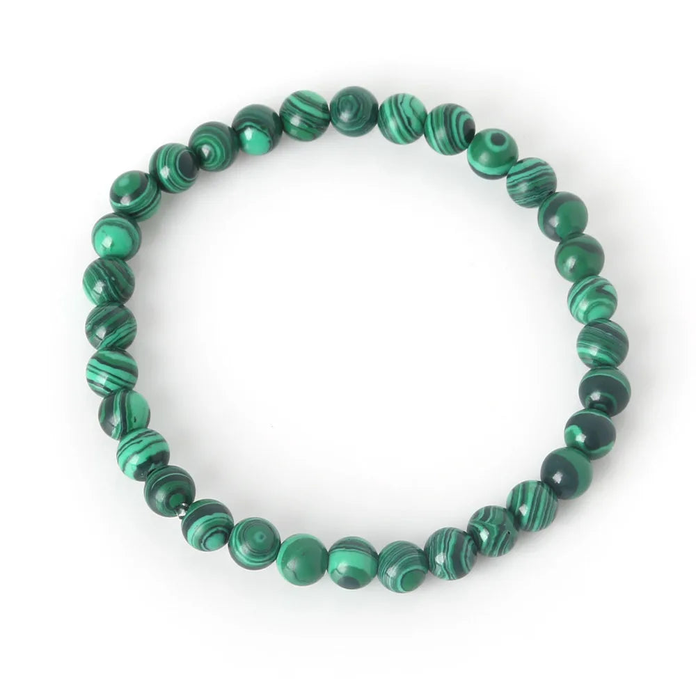 6MM Natural Stone Loose Spacer Beads Bracelet Men Power Charm Bracelet Energy Yoga Mala stretch Bracelets for women